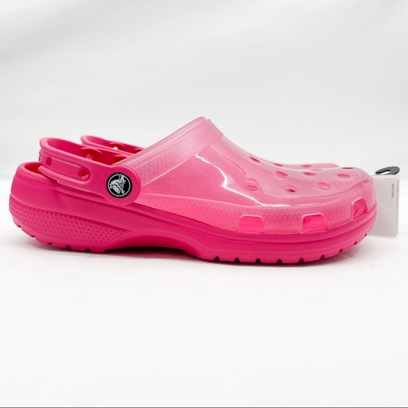 Crocs Adult Classic Translucent Clogs- Candy Pink - Picture 2 of 9
